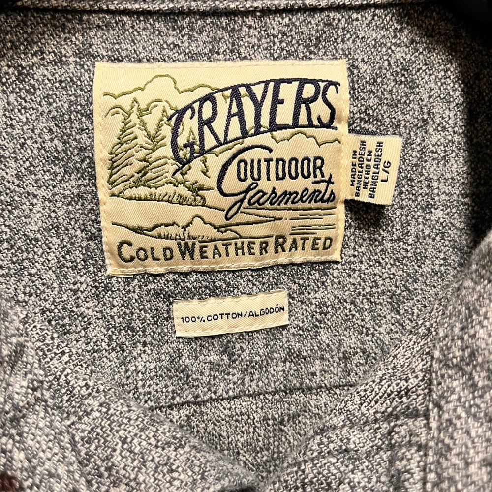 Grayers Cold Weather Heavyweight Cotton Twill Button Up Shirt Jacket Gray LRG - Picture 6 of 8